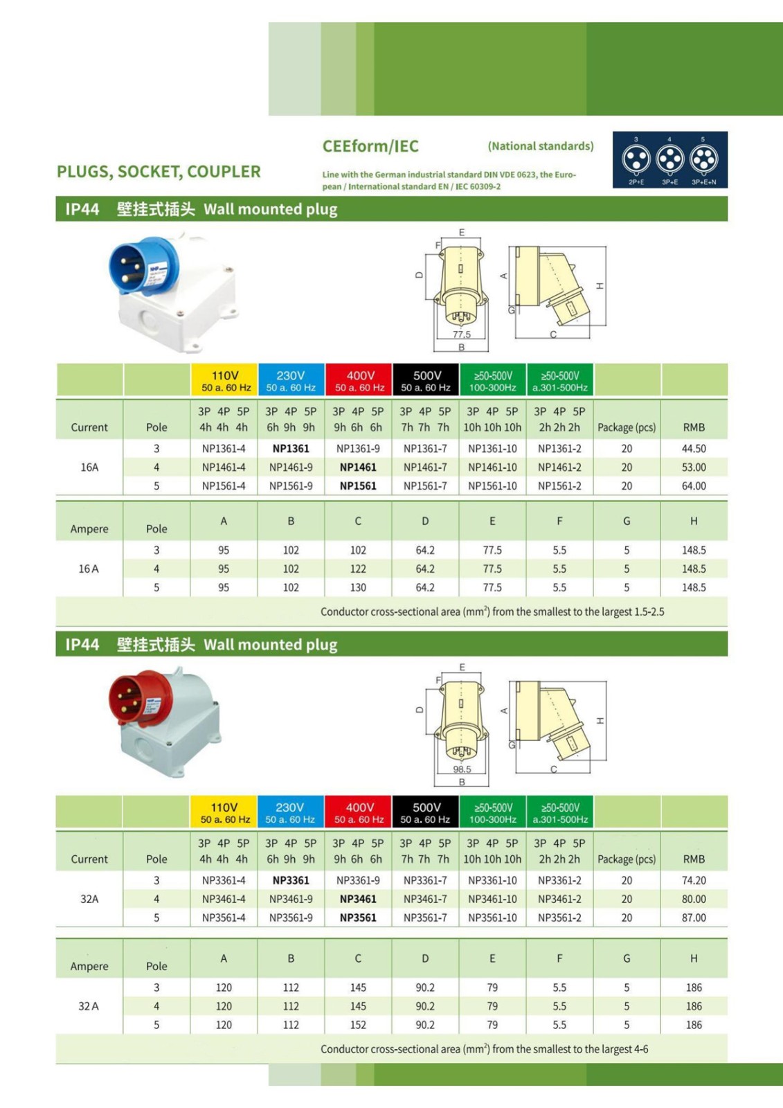 IP44 Plugs,Socket,Coupler