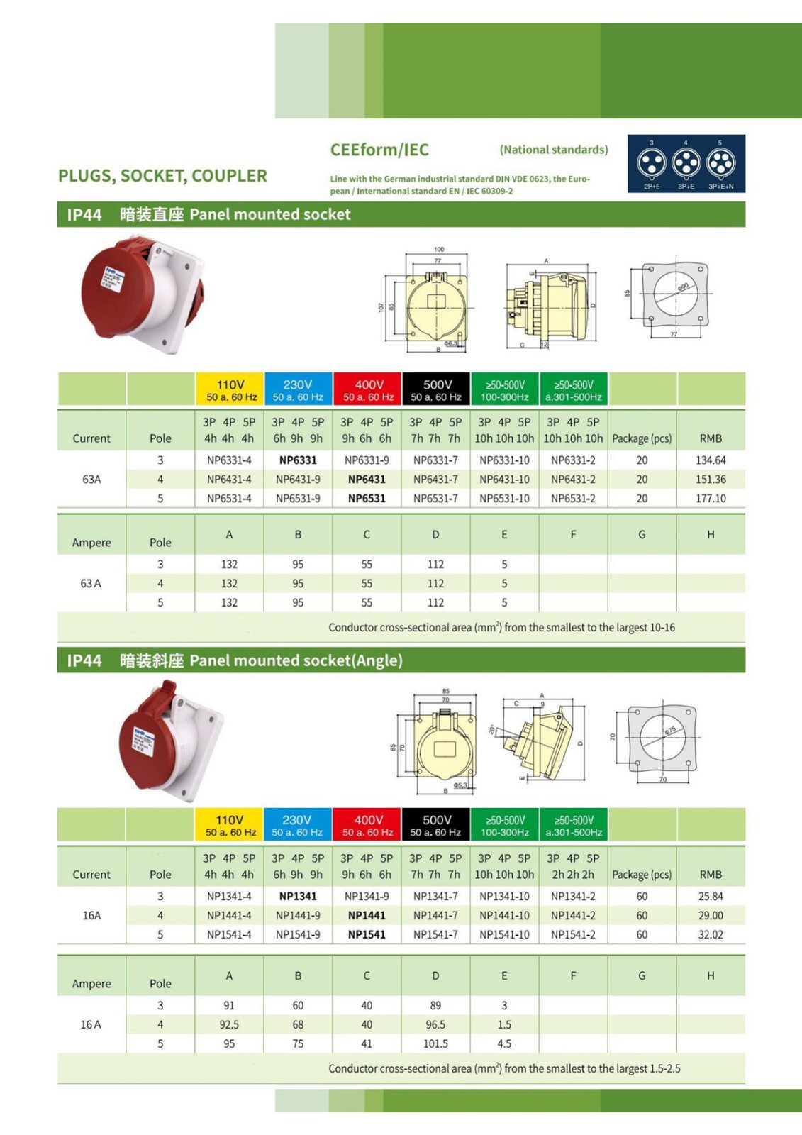 IP44 Plugs,Socket,Coupler