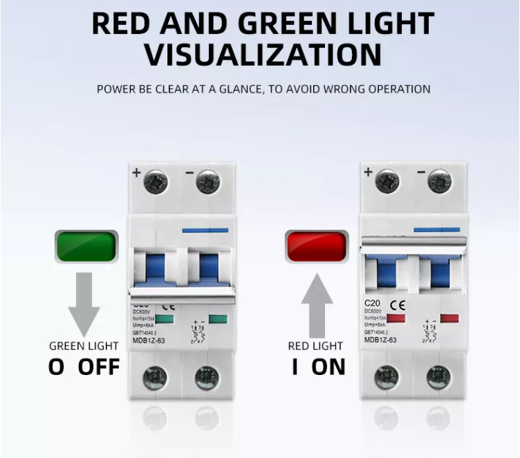 DC500v 6ka MCB 2P for solar pv system