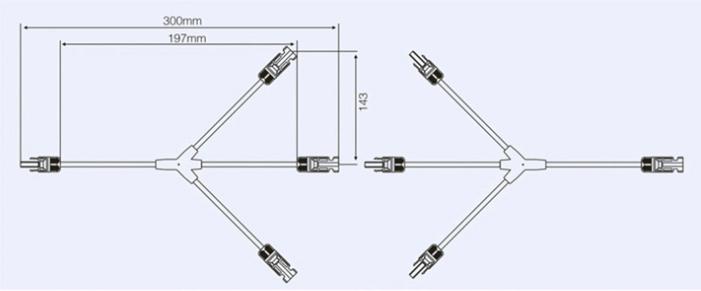 Solar Connector dc1000v 3 to 1 for solar system Y type pv connector