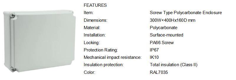 Polycarbonate Enclosure 304016