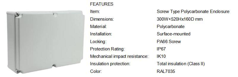 Polycarbonate Enclosure 305216