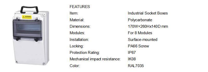 Polycarbonate enclosures 170W×260Hx140D mm