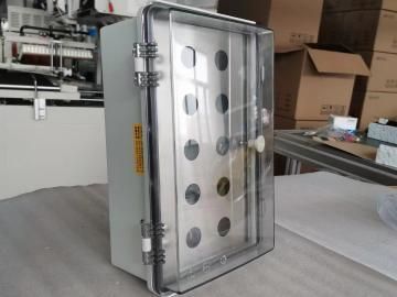 Custom plastic enclosure with transparent cover and inner door